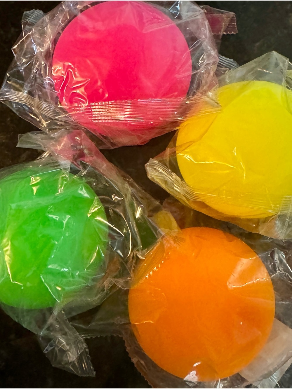 Assorted Neon Party Squishy Balls - Pink, Yellow, Green, Orange